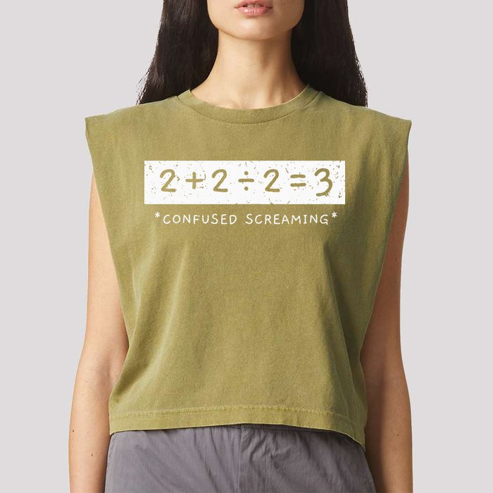 Addition Division Subtraction Equals Math Learning Ability Garment-Dyed Women's Muscle Tee