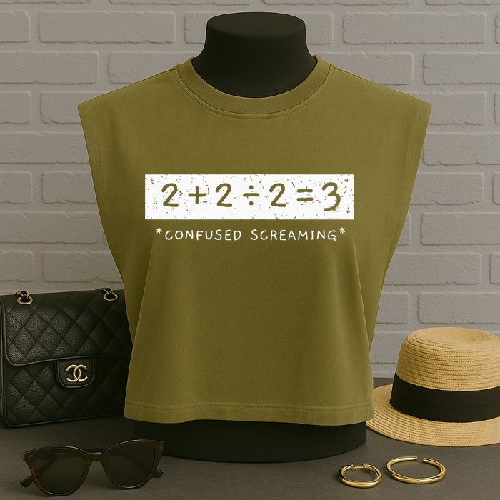 Addition Division Subtraction Equals Math Learning Ability Garment-Dyed Women's Muscle Tee