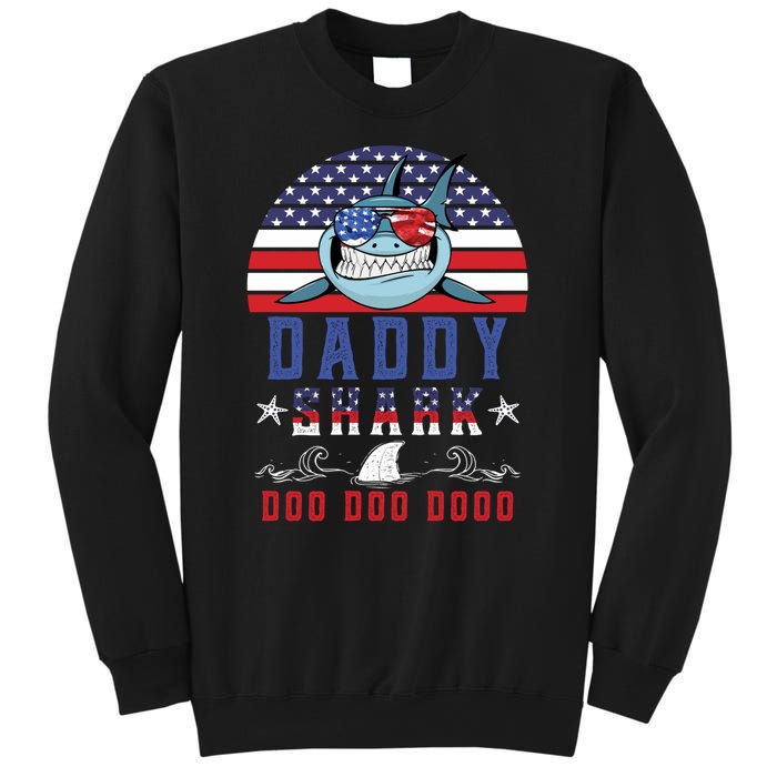 American Daddy Shark Doo Doo Doo America 4Th Of July Sweatshirt