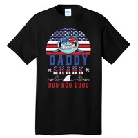 American Daddy Shark Doo Doo Doo America 4Th Of July Tall T-Shirt