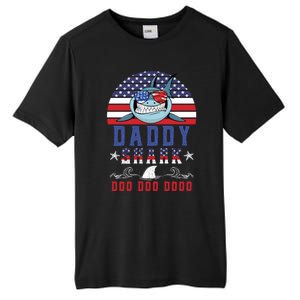 American Daddy Shark Doo Doo Doo America 4Th Of July Tall Fusion ChromaSoft Performance T-Shirt