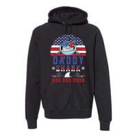 American Daddy Shark Doo Doo Doo America 4Th Of July Premium Hoodie