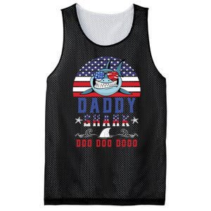 American Daddy Shark Doo Doo Doo America 4Th Of July Mesh Reversible Basketball Jersey Tank