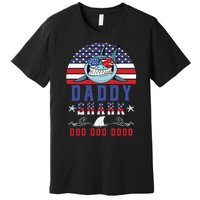 American Daddy Shark Doo Doo Doo America 4Th Of July Premium T-Shirt