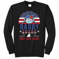 American Daddy Shark Doo Doo Doo America 4Th Of July Tall Sweatshirt