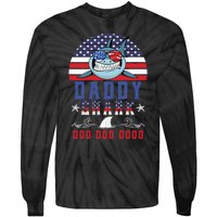 American Daddy Shark Doo Doo Doo America 4Th Of July Tie-Dye Long Sleeve Shirt