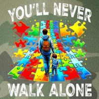 Autism Dad Support Alone Puzzle You'll Never Walk Alone  Legacy Tie Dye Trucker Hat