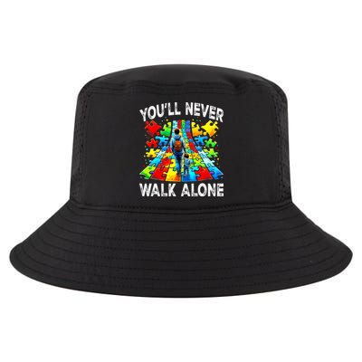 Autism Dad Support Alone Puzzle You'll Never Walk Alone  Cool Comfort Performance Bucket Hat
