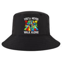 Autism Dad Support Alone Puzzle You'll Never Walk Alone  Cool Comfort Performance Bucket Hat