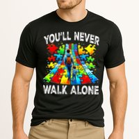 Autism Dad Support Alone Puzzle You'll Never Walk Alone  Performance Shirt