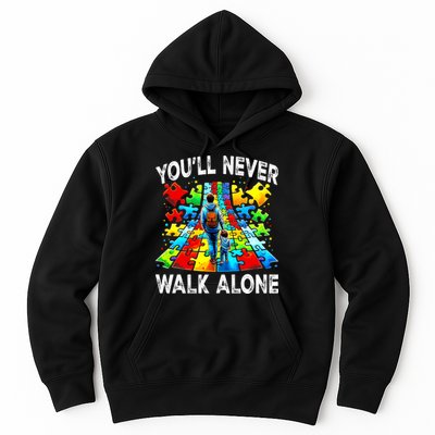 Autism Dad Support Alone Puzzle You'll Never Walk Alone  Hoodie