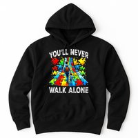 Autism Dad Support Alone Puzzle You'll Never Walk Alone  Hoodie