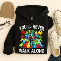 Autism Dad Support Alone Puzzle You'll Never Walk Alone  Hoodie