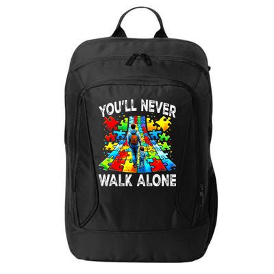 Autism Dad Support Alone Puzzle You'll Never Walk Alone  City Backpack