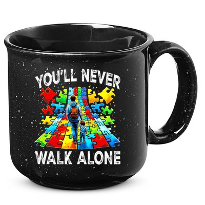 Autism Dad Support Alone Puzzle You'll Never Walk Alone  15oz Campfire Ceramic Mug