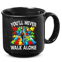 Autism Dad Support Alone Puzzle You'll Never Walk Alone  15oz Campfire Ceramic Mug