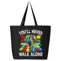 Autism Dad Support Alone Puzzle You'll Never Walk Alone  25L Jumbo Tote
