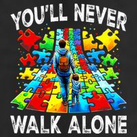 Autism Dad Support Alone Puzzle You'll Never Walk Alone  25L Jumbo Tote