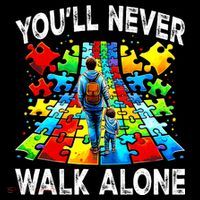 Autism Dad Support Alone Puzzle You'll Never Walk Alone  Baby Bodysuit