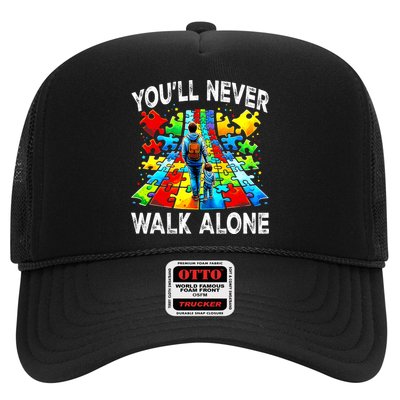 Autism Dad Support Alone Puzzle You'll Never Walk Alone  Trucker Hat