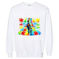 Autism Dad Support Alone Puzzle You'll Never Walk Alone  Garment-Dyed Sweatshirt