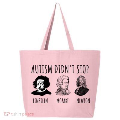 Autism Didn't Stop Einstein Mozart Newton Inspirational Autism Awareness Month 25L Jumbo Tote