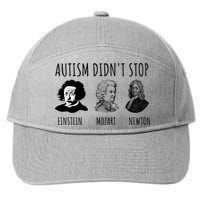 Autism Didn't Stop Einstein Mozart Newton Inspirational Autism Awareness Month 7-Panel Snapback Hat