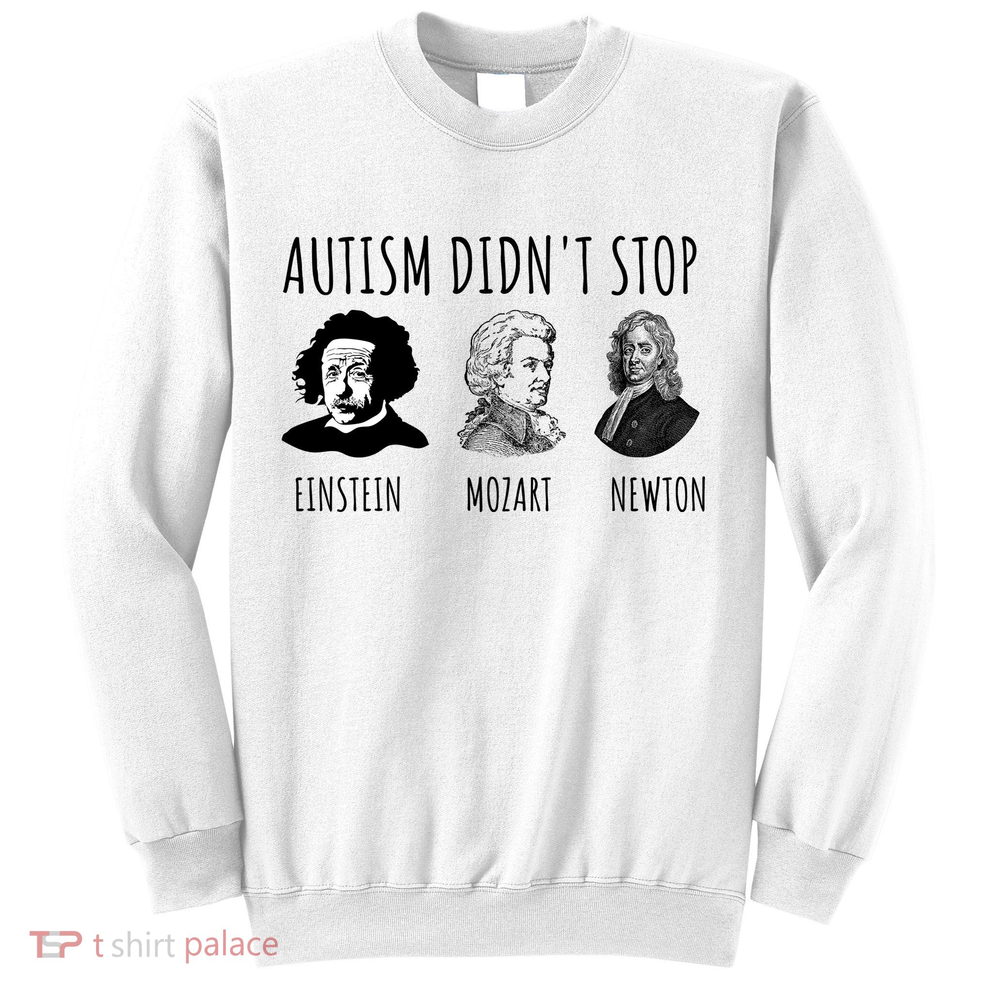 Autism Didn't Stop Einstein Mozart Newton Inspirational Autism Awareness Month Sweatshirt