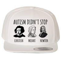 Autism Didn't Stop Einstein Mozart Newton Inspirational Autism Awareness Month Wool Snapback Cap