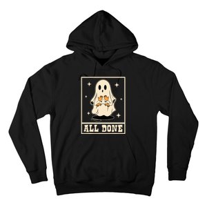 All Done Sign Language Speech Halloween Ghost Teacher Sped Hoodie