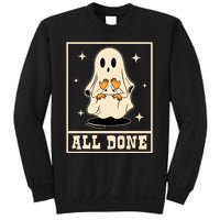 All Done Sign Language Speech Halloween Ghost Teacher Sped Sweatshirt