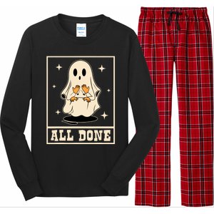 All Done Sign Language Speech Halloween Ghost Teacher Sped Long Sleeve Pajama Set