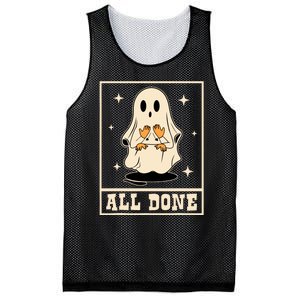 All Done Sign Language Speech Halloween Ghost Teacher Sped Mesh Reversible Basketball Jersey Tank