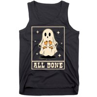 All Done Sign Language Speech Halloween Ghost Teacher Sped Tank Top