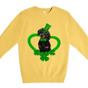 Awesome Dachshund Saint Patrick's Day Dog Dad Mom Premium Crewneck Sweatshirt