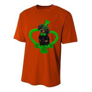 Awesome Dachshund Saint Patrick's Day Dog Dad Mom Performance Sprint T-Shirt