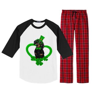 Awesome Dachshund Saint Patrick's Day Dog Dad Mom Raglan Sleeve Pajama Set