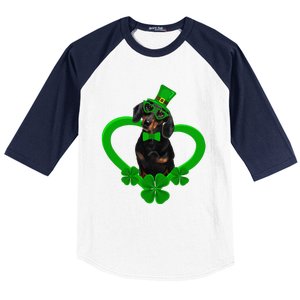 Awesome Dachshund Saint Patrick's Day Dog Dad Mom Baseball Sleeve Shirt