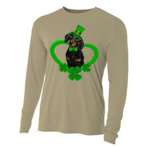 Awesome Dachshund Saint Patrick's Day Dog Dad Mom Cooling Performance Long Sleeve Crew