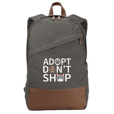 Adopt Don't Shop Gift Animal Rescue Funny Gift For Animal Lovers Cotton Canvas Backpack