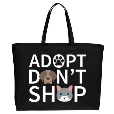 Adopt Don't Shop Gift Animal Rescue Funny Gift For Animal Lovers Cotton Canvas Jumbo Tote