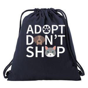 Adopt Don't Shop Gift Animal Rescue Funny Gift For Animal Lovers Drawstring Bag