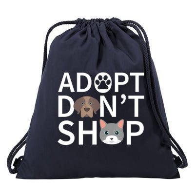 Adopt Don't Shop Gift Animal Rescue Funny Gift For Animal Lovers Drawstring Bag