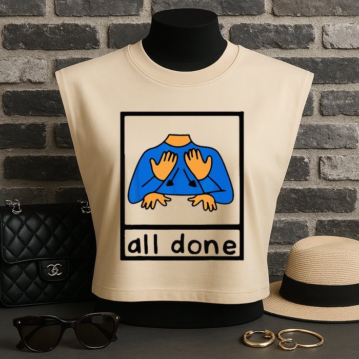All done sign language speech pathology aac sped teacher Garment-Dyed Women's Muscle Tee