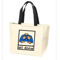 All done sign language speech pathology aac sped teacher Zip Tote Bag