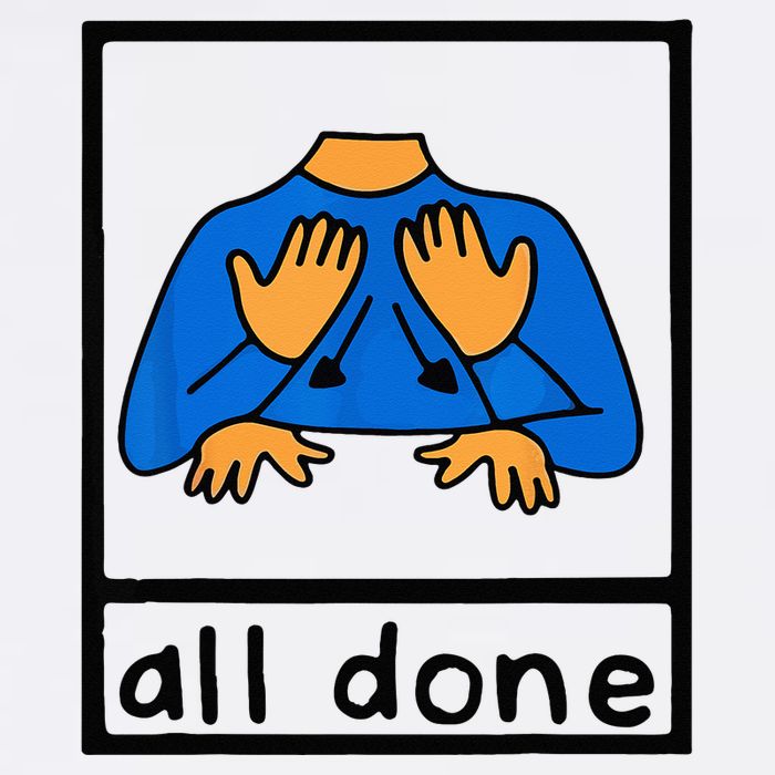 All done sign language speech pathology aac sped teacher Button