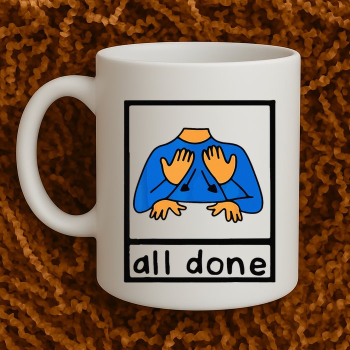 All done sign language speech pathology aac sped teacher Mug