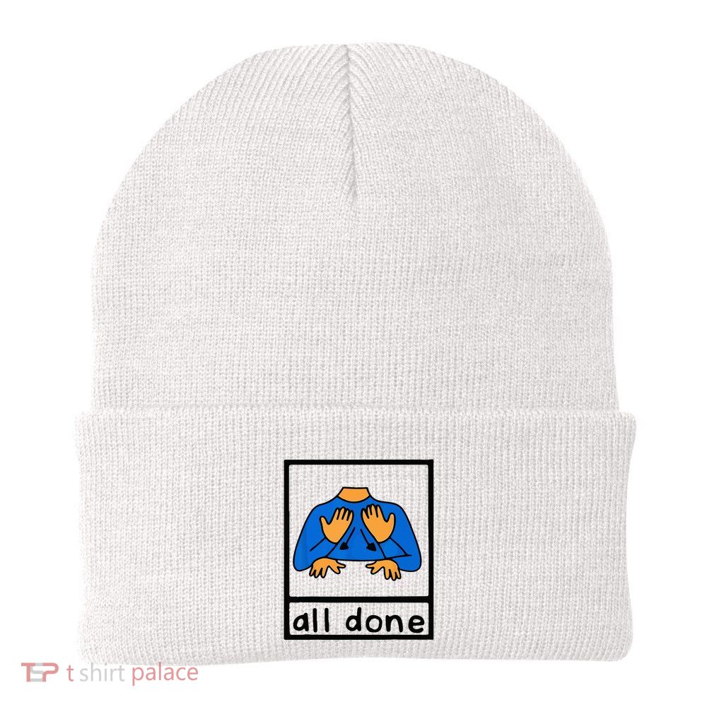 All done sign language speech pathology aac sped teacher Beanie