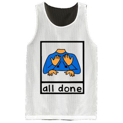All done sign language speech pathology aac sped teacher Mesh Reversible Basketball Jersey Tank