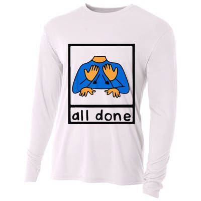 All done sign language speech pathology aac sped teacher Cooling Performance Long Sleeve Crew